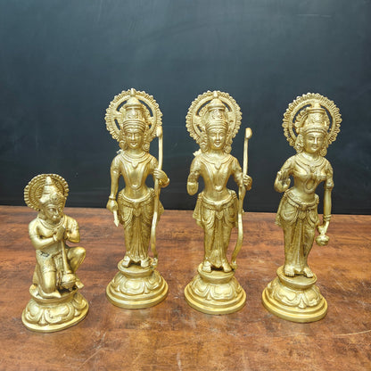 Brass Rama Darbar Statue For Home Temple Decor Set 1 Feet by vendor-unknown - Hindu Gods (View 3)