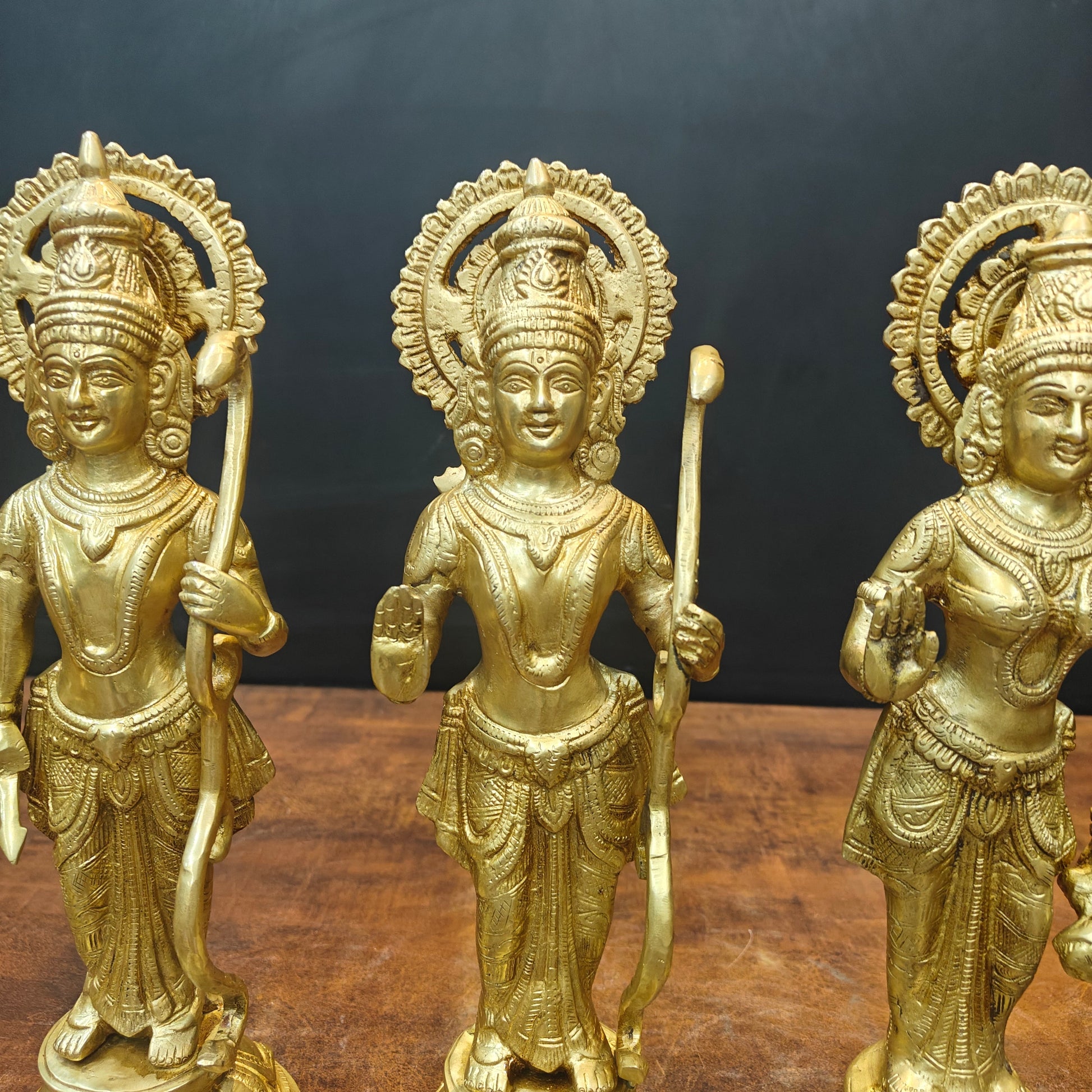 Brass Rama Darbar Statue For Home Temple Decor Set 1 Feet - Image 4