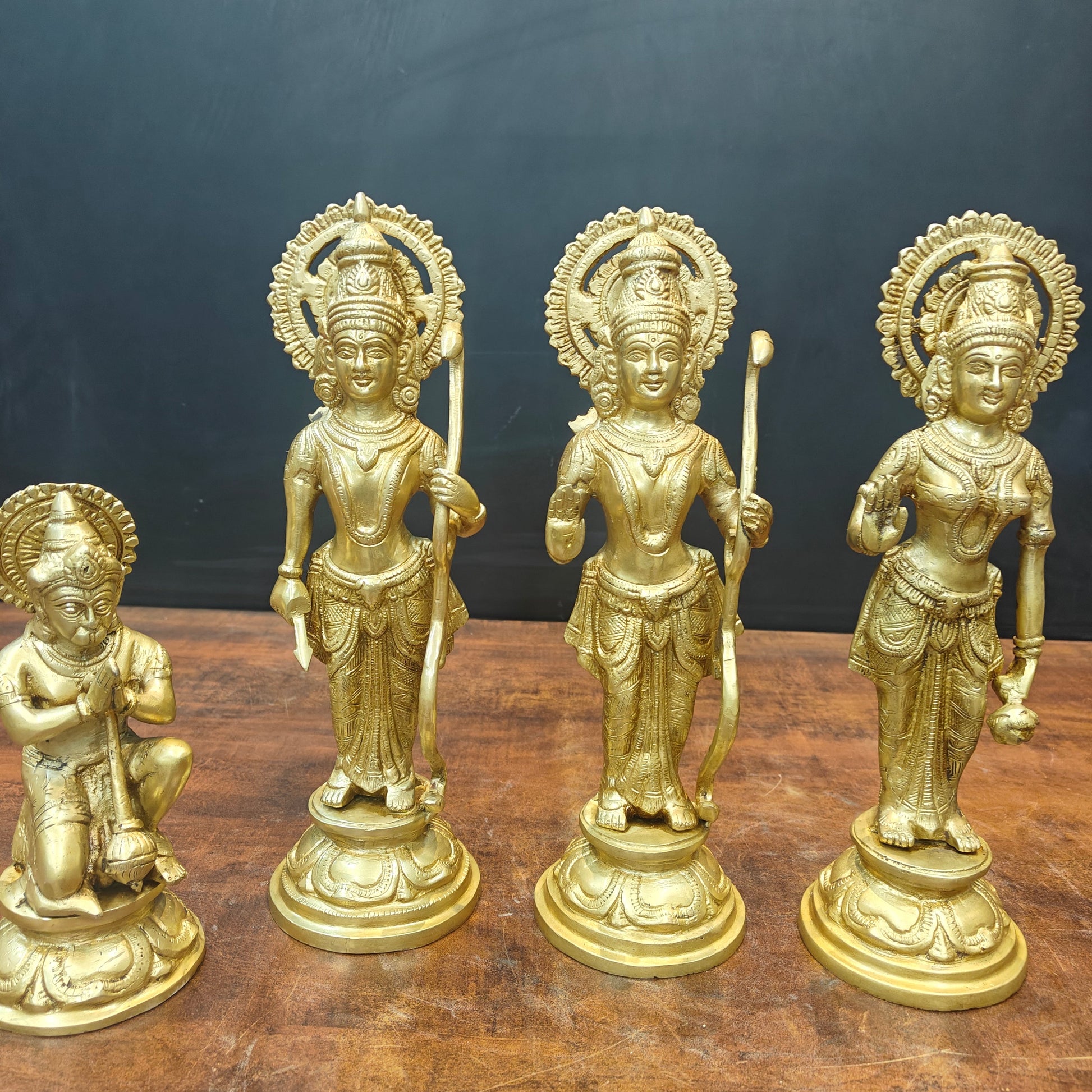 Brass Rama Darbar Statue For Home Temple Decor Set 1 Feet - Image 5