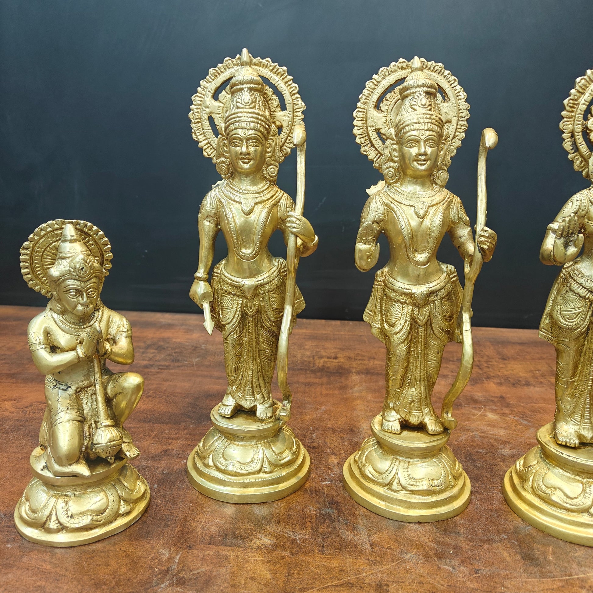 Brass Rama Darbar Statue For Home Temple Decor Set 1 Feet - Image 6