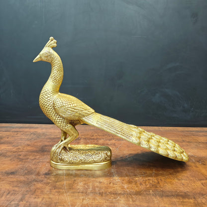 Brass Peacock Figurine Showpiece For Home Decor 20 Inch by vendor-unknown - Decor (View 2)