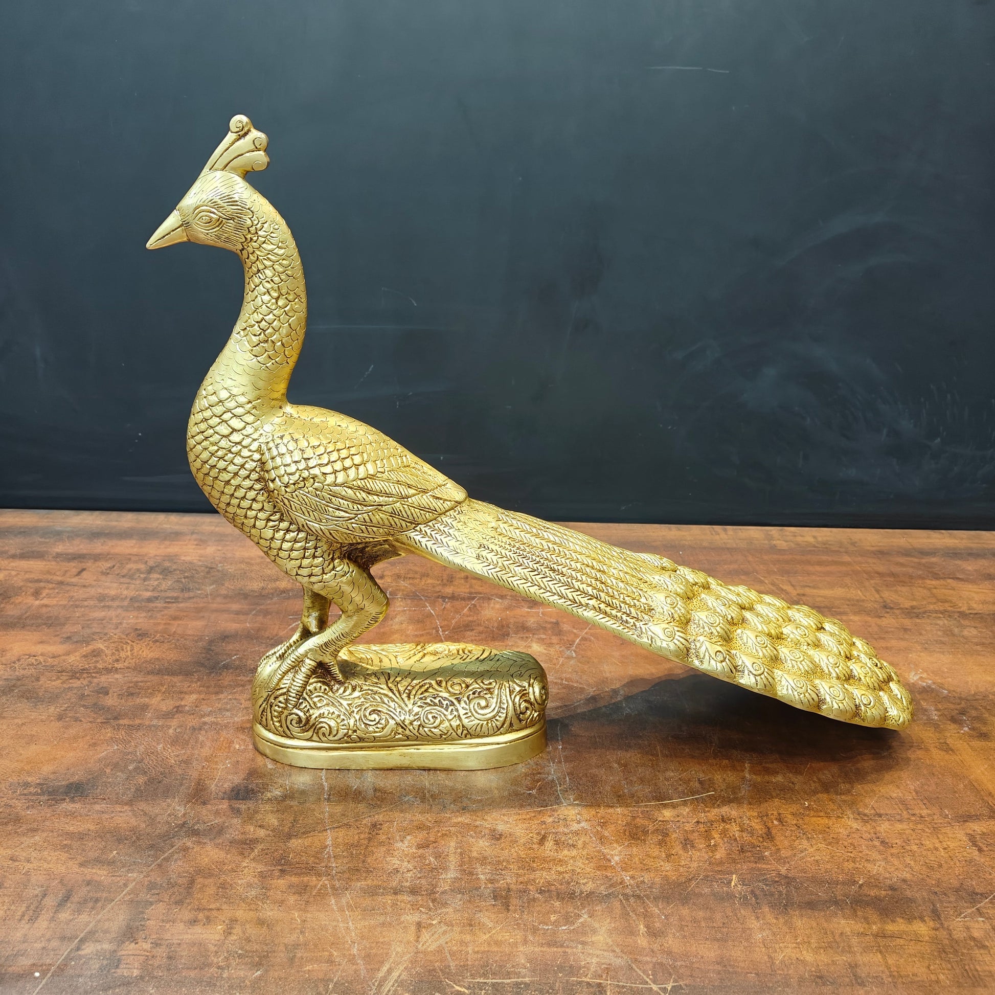 Brass Peacock Figurine Showpiece For Home Decor 20 Inch - Image 3