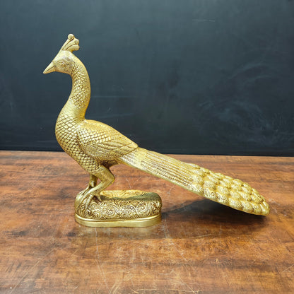 Brass Peacock Figurine Showpiece For Home Decor 20 Inch by vendor-unknown - Decor (View 3)