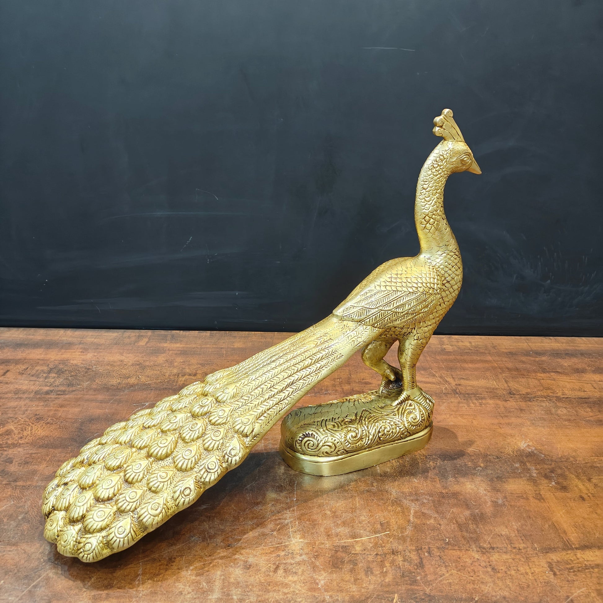 Brass Peacock Figurine Showpiece For Home Decor 20 Inch - Image 6