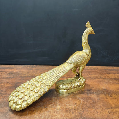 Brass Peacock Figurine Showpiece For Home Decor 20 Inch by vendor-unknown - Decor (View 6)