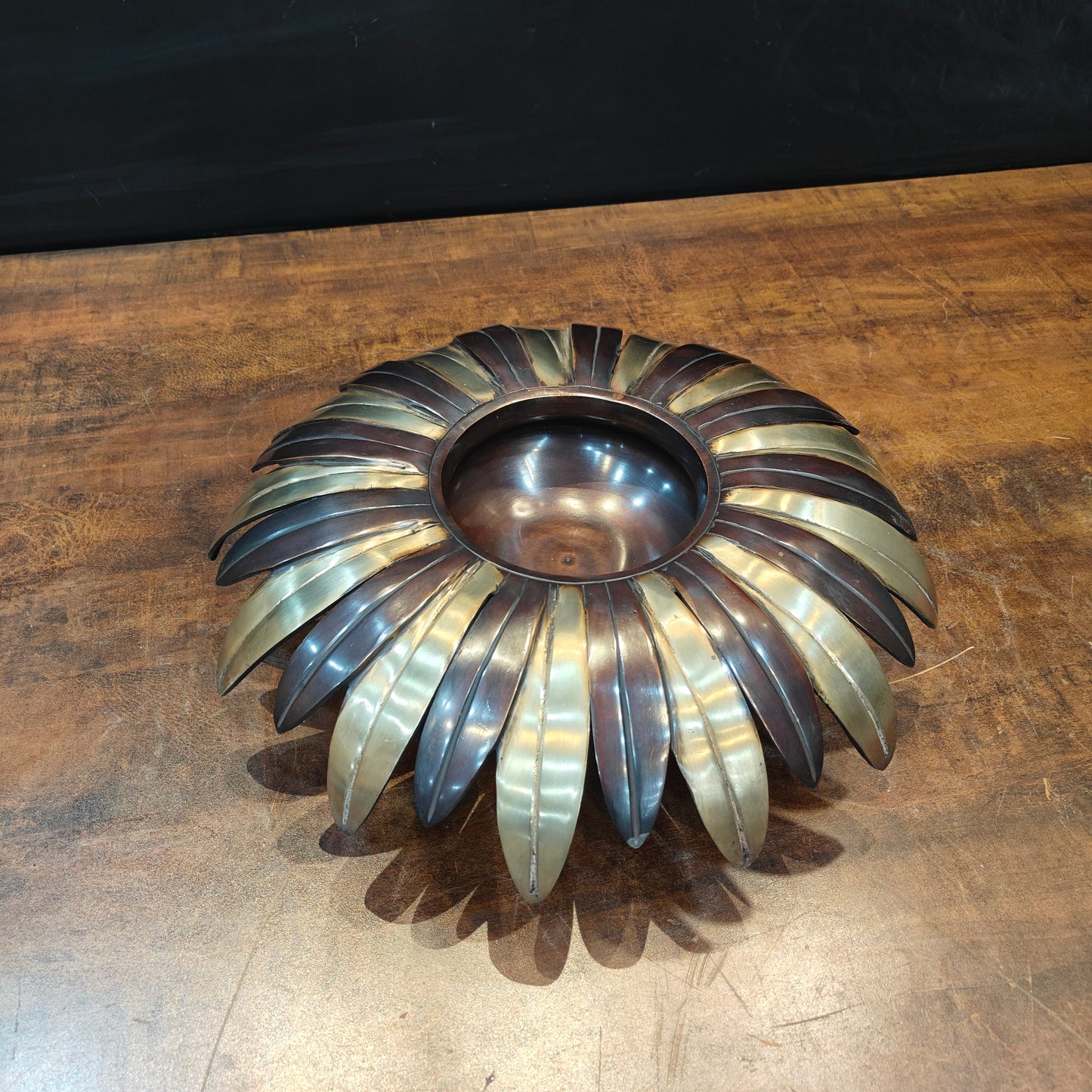 Brass Designer Urli Showpiece For Home Decor 14 Inches