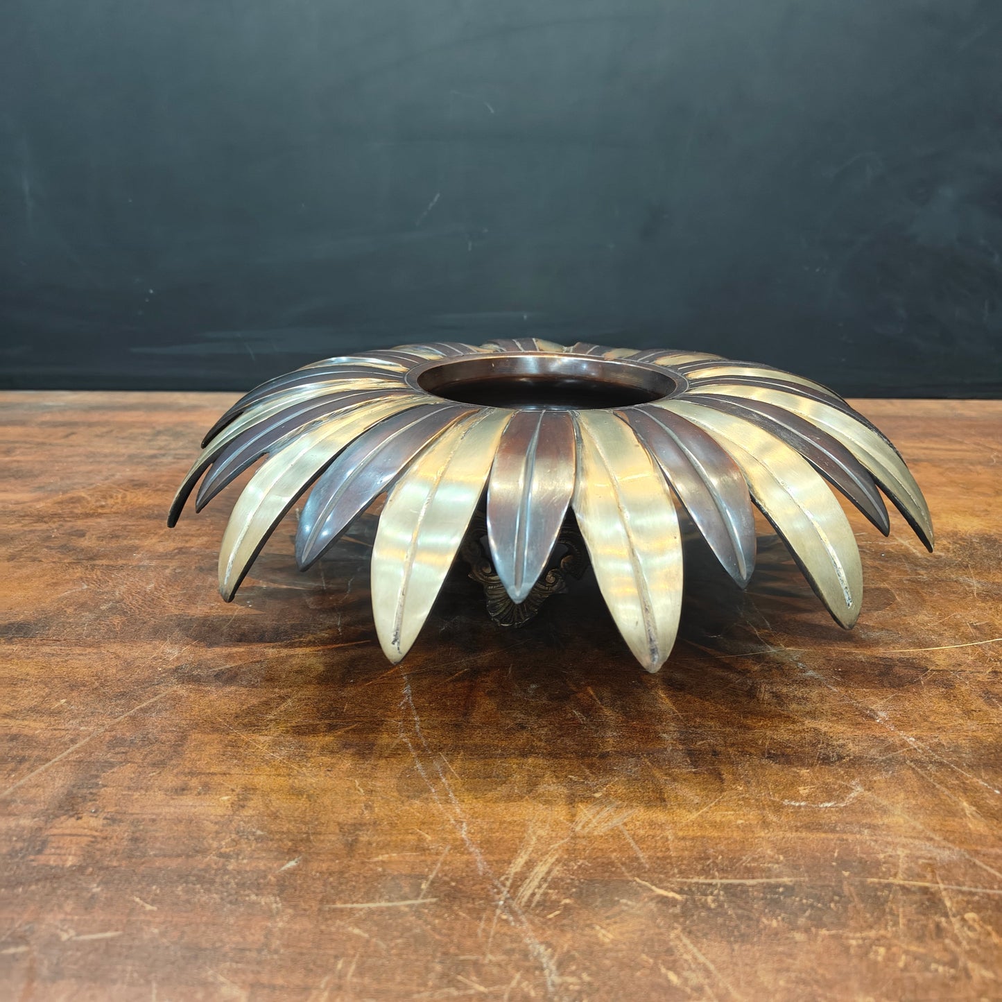 Brass Designer Urli Showpiece For Home Decor 14 Inches