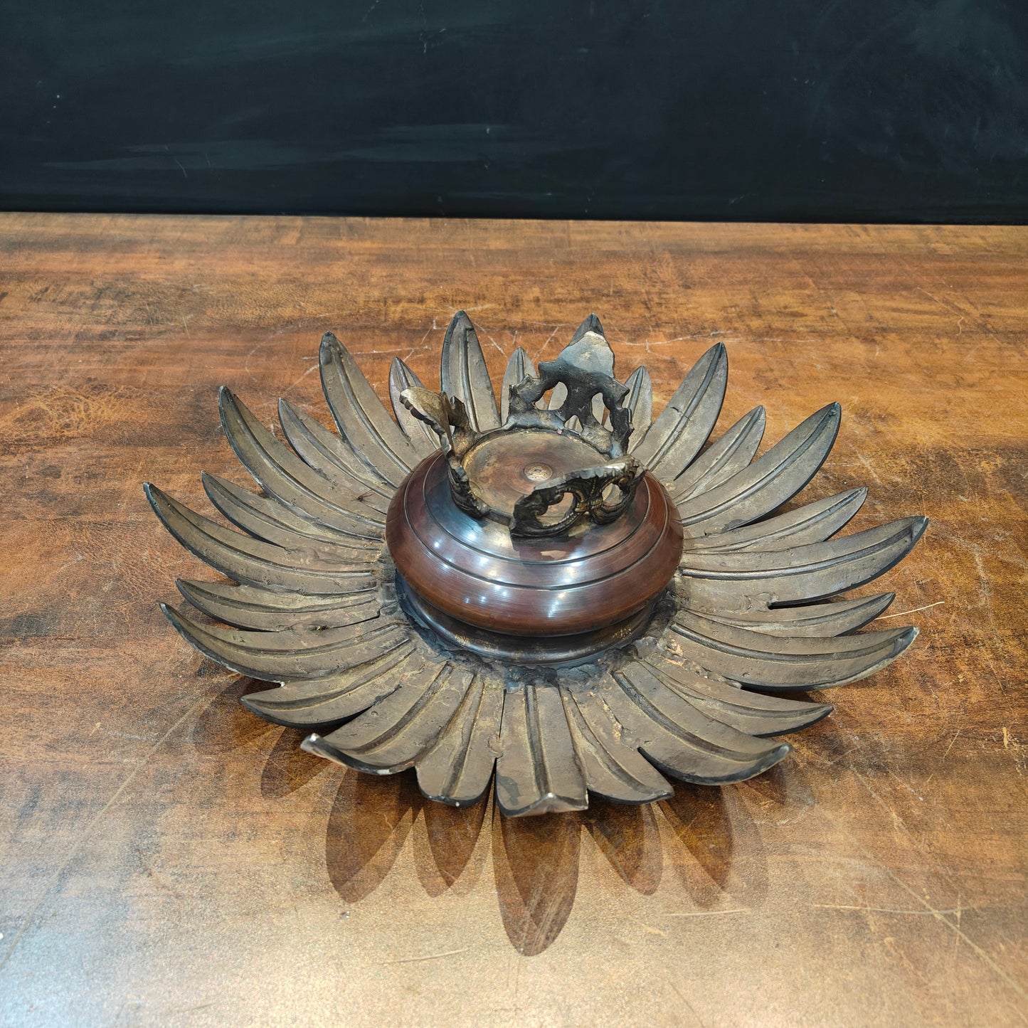 Brass Designer Urli Showpiece For Home Decor 14 Inches