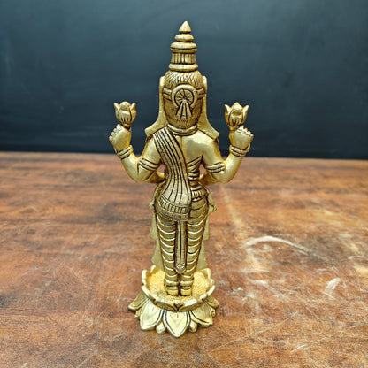 Brass Fine Standing Goddess Lakshmi Idol 8 Inch by vendor-unknown - Hindu Gods (View 6)