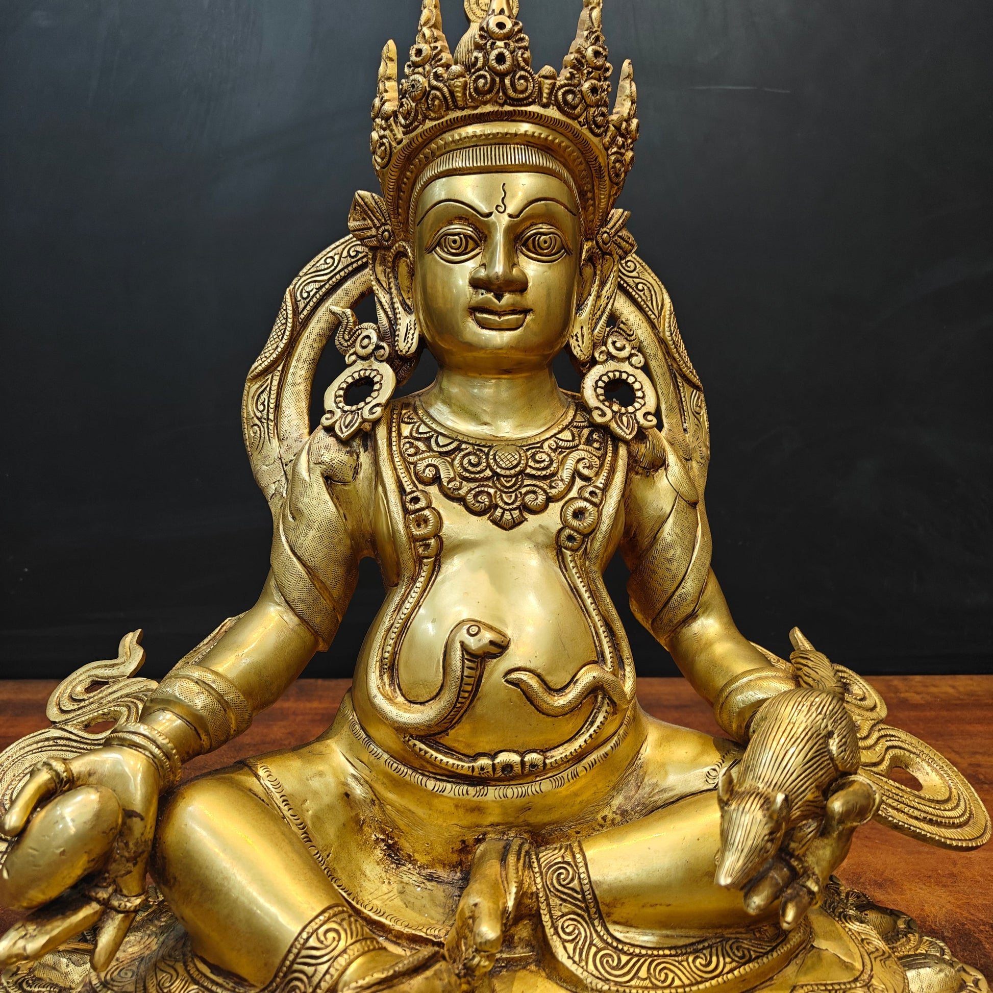 Brass Fine Large Kubera Idol God of Wealth & Prosperity 20 Inch - Image 2