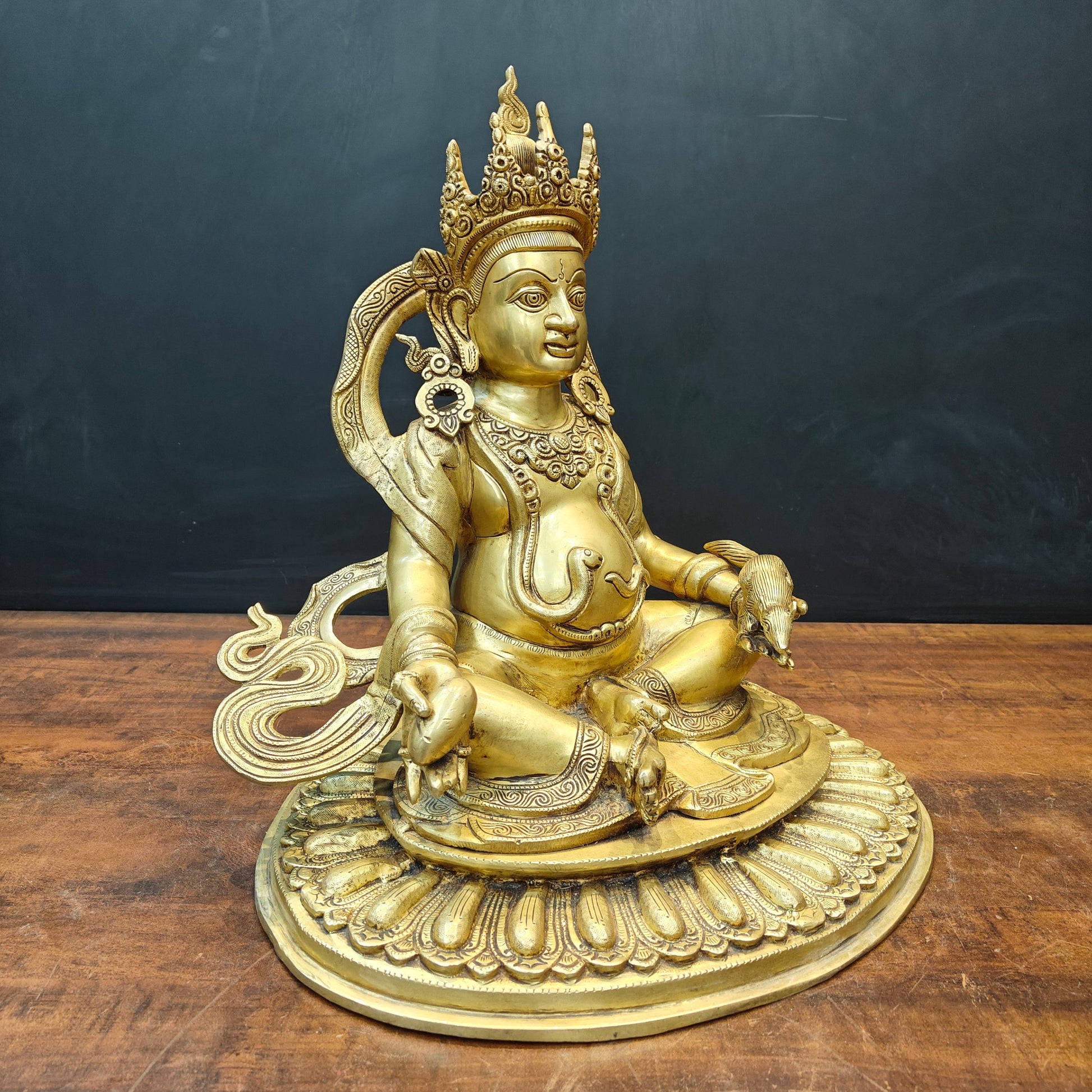 Brass Fine Large Kubera Idol God of Wealth & Prosperity 20 Inch - Image 5
