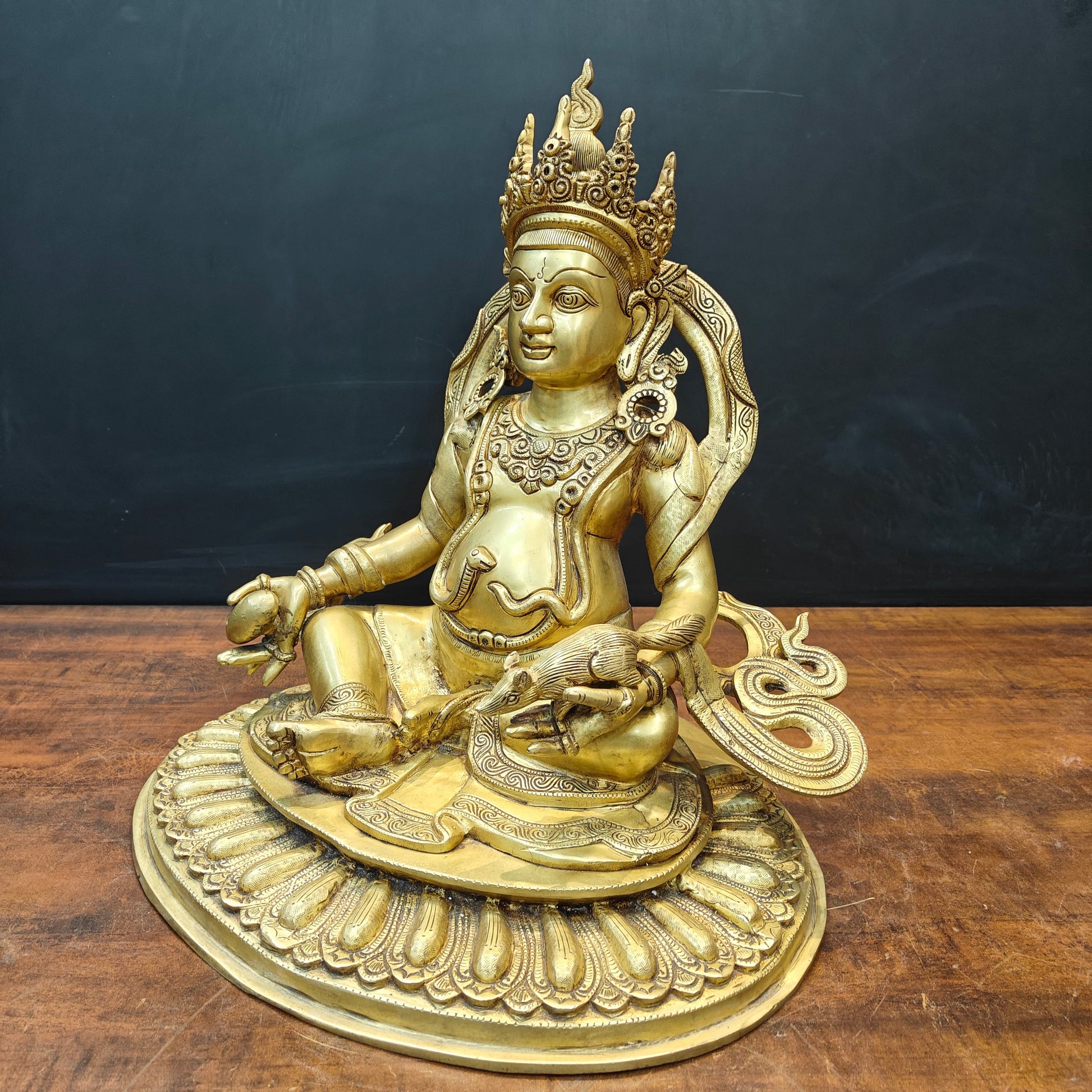 Brass Fine Large Kubera Idol God of Wealth & Prosperity 20 Inch - Image 6