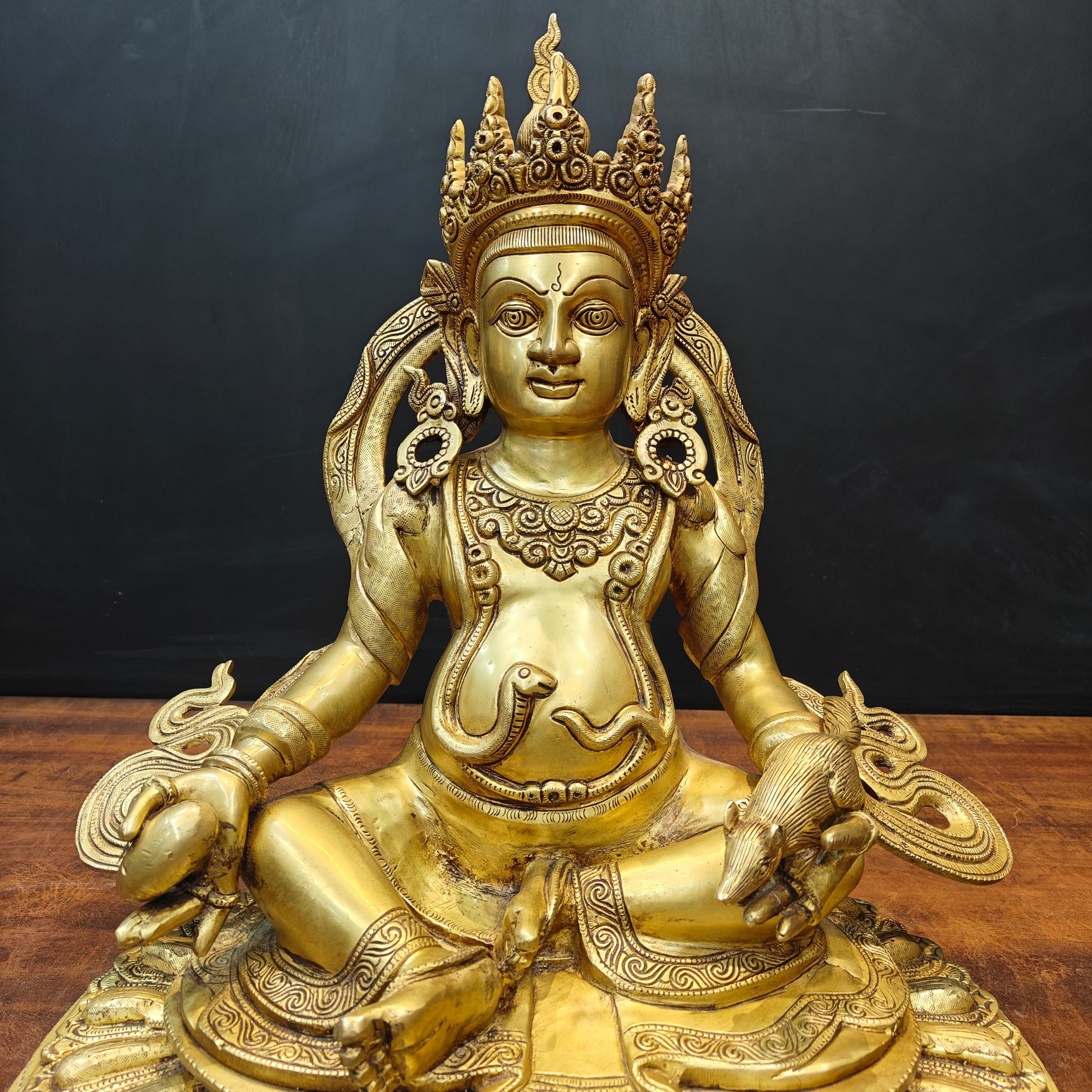 Brass Fine Large Kubera Idol God of Wealth & Prosperity 20 Inch - Image 7