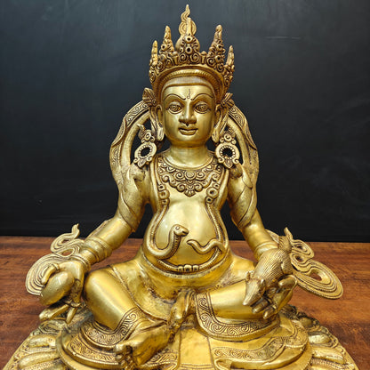 Brass Fine Large Kubera Idol God of Wealth & Prosperity 20 Inch by vendor-unknown - Hindu Gods (View 7)