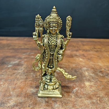Brass Fine Small Murugan Swamy Kartikeya Idol Golden Finish 7 Inch by vendor-unknown - Hindu Gods (View 3)