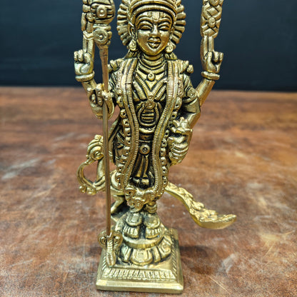Brass Fine Small Murugan Swamy Kartikeya Idol Golden Finish 7 Inch by vendor-unknown - Hindu Gods (View 5)