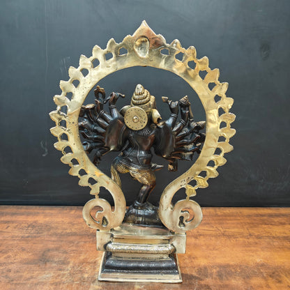 Brass Tandav Ganesha Statue Black Gold Finish 25 Inch by vendor-unknown - Hindu Gods (View 9)