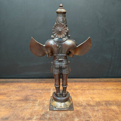 Brass Standing Garuda Statue Antique Finish Vishnu Vahana 23 Inch by vendor-unknown - Hindu Gods (View 7)