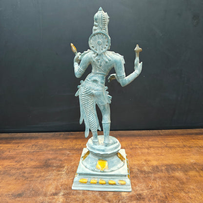 Brass Ardhanarishvara Statue Shiva Shakti Idol Antique Finish 2 Feet by vendor-unknown - Hindu Gods (View 7)