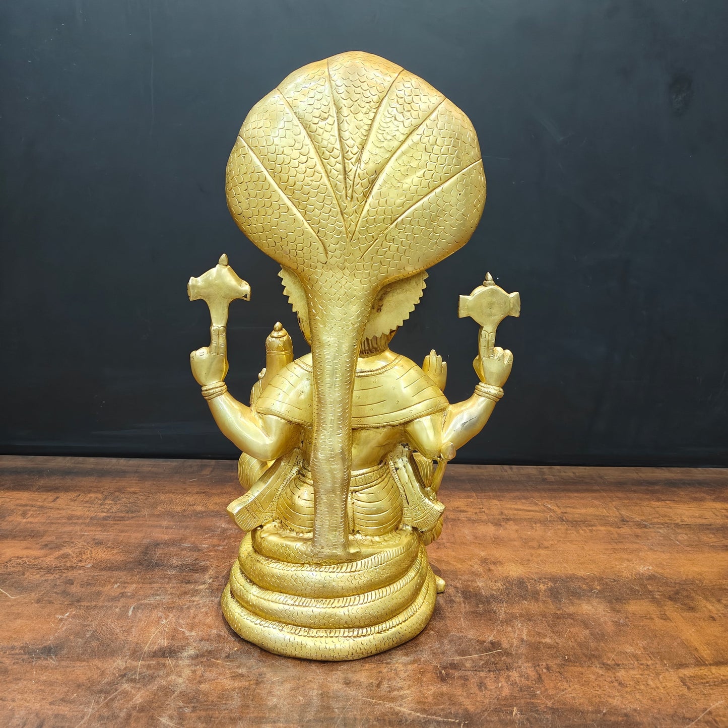 Brass Large Narasimha Lakshmi Idols Golden Finish 2 Feet