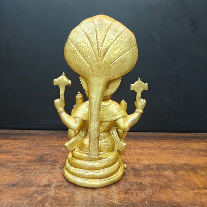 Brass Large Narasimha Lakshmi Idols Golden Finish 2 Feet by vendor-unknown - Hindu Gods (View 8)