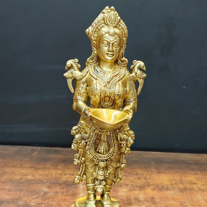 Brass Deeplakshmi Statue Showpiece For Home Decor 15 Inch by vendor-unknown - Decor (View 2)