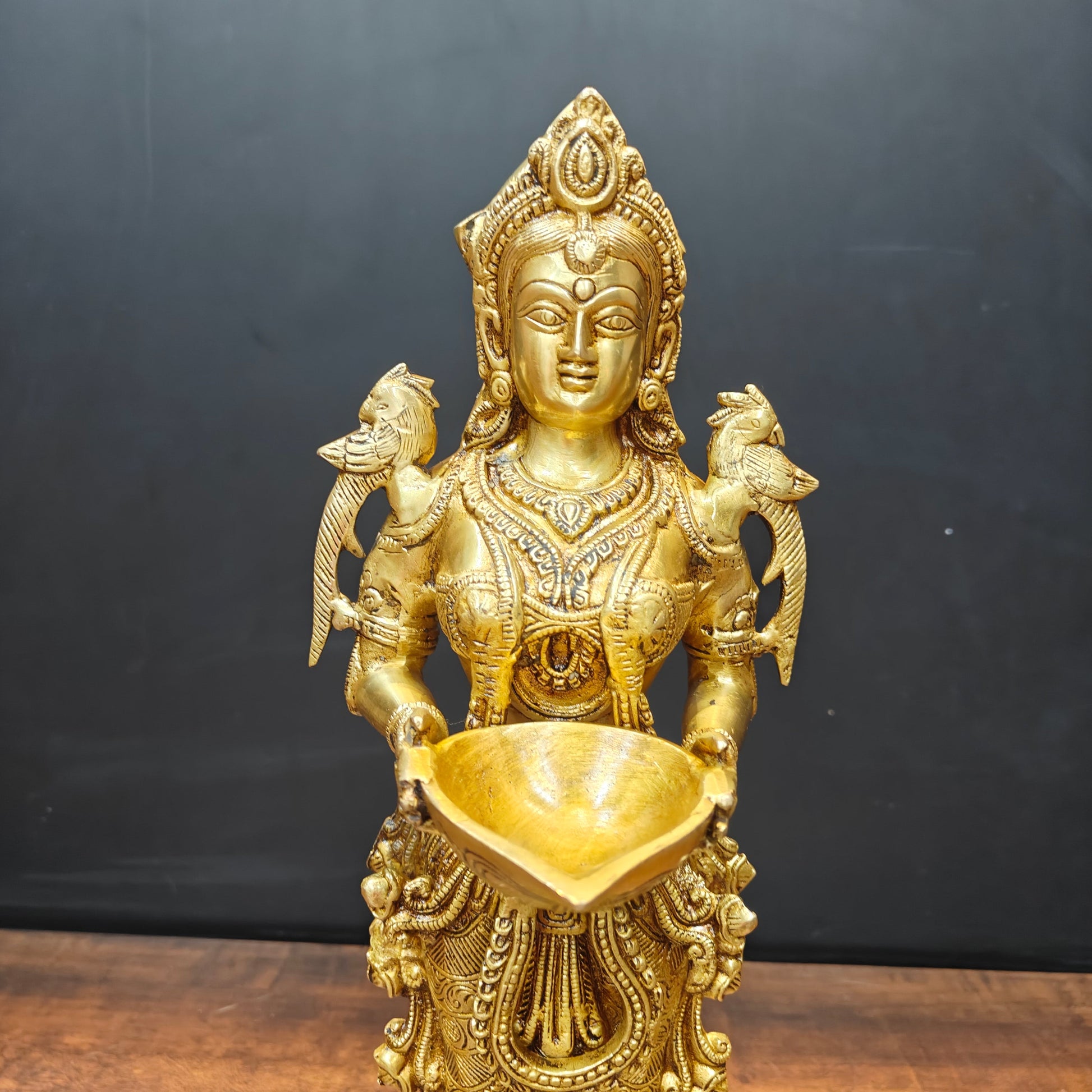Brass Deep Lakshmi Statue Showpiece For Home Decor 20 Inch - Image 2