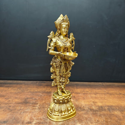 Brass Deep Lakshmi Statue Showpiece For Home Decor 20 Inch by vendor-unknown - Decor (View 3)