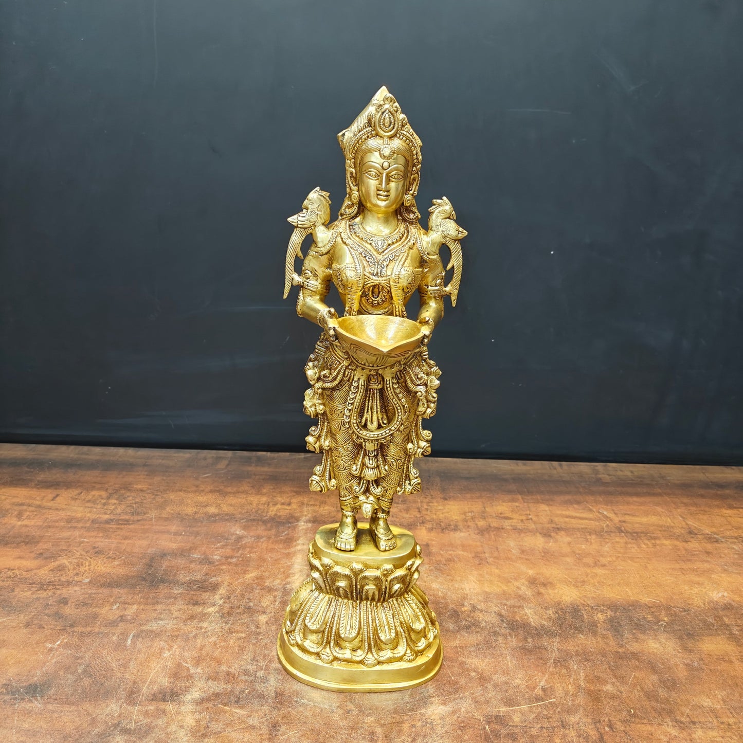 Brass Deep Lakshmi Statue Showpiece For Home Decor 20 Inch
