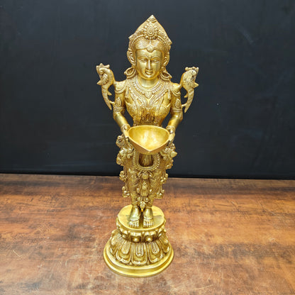 Brass Deep Lakshmi Sculpture Showpiece 25 Inch by vendor-unknown - Decor (View 3)