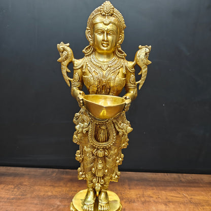 Brass Deep Lakshmi Sculpture Showpiece 25 Inch by vendor-unknown - Decor (View 5)