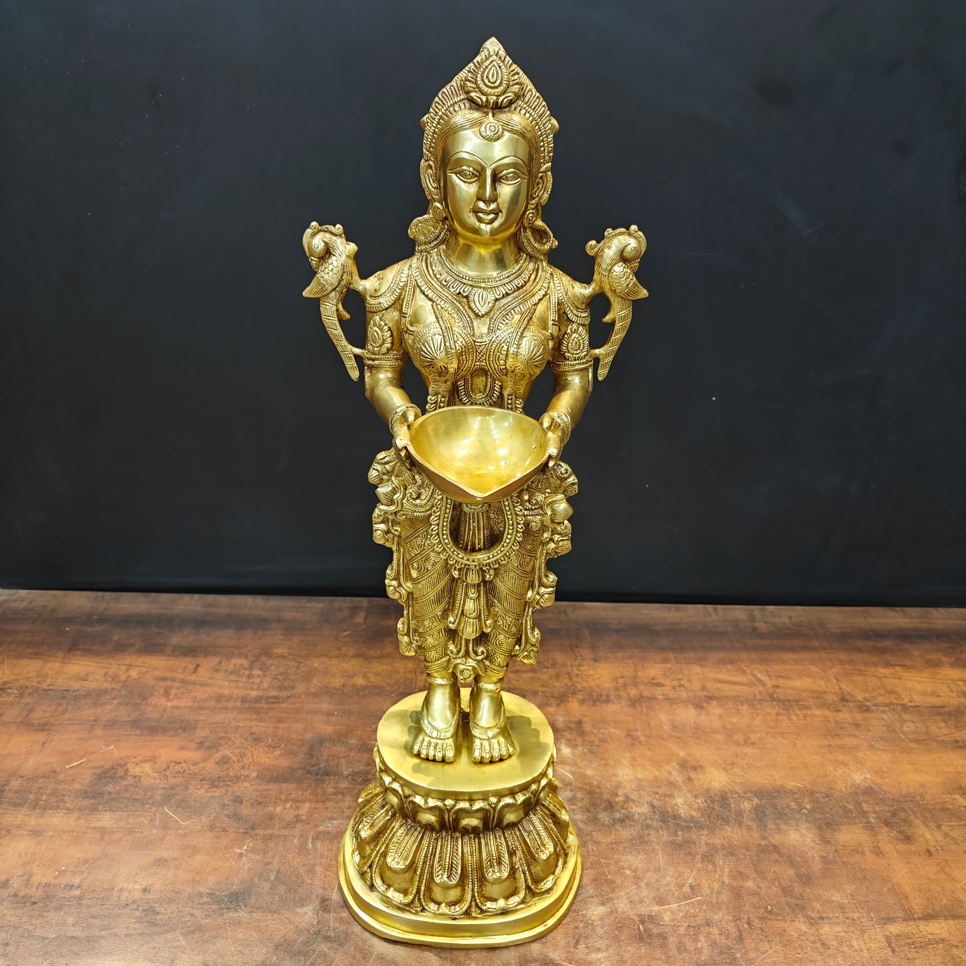Brass Large Deep Lakshmi Sculpture Showpiece 2.5 Feet - Image 4