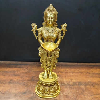 Brass Large Deep Lakshmi Sculpture Showpiece 2.5 Feet by vendor-unknown - Decor (View 4)