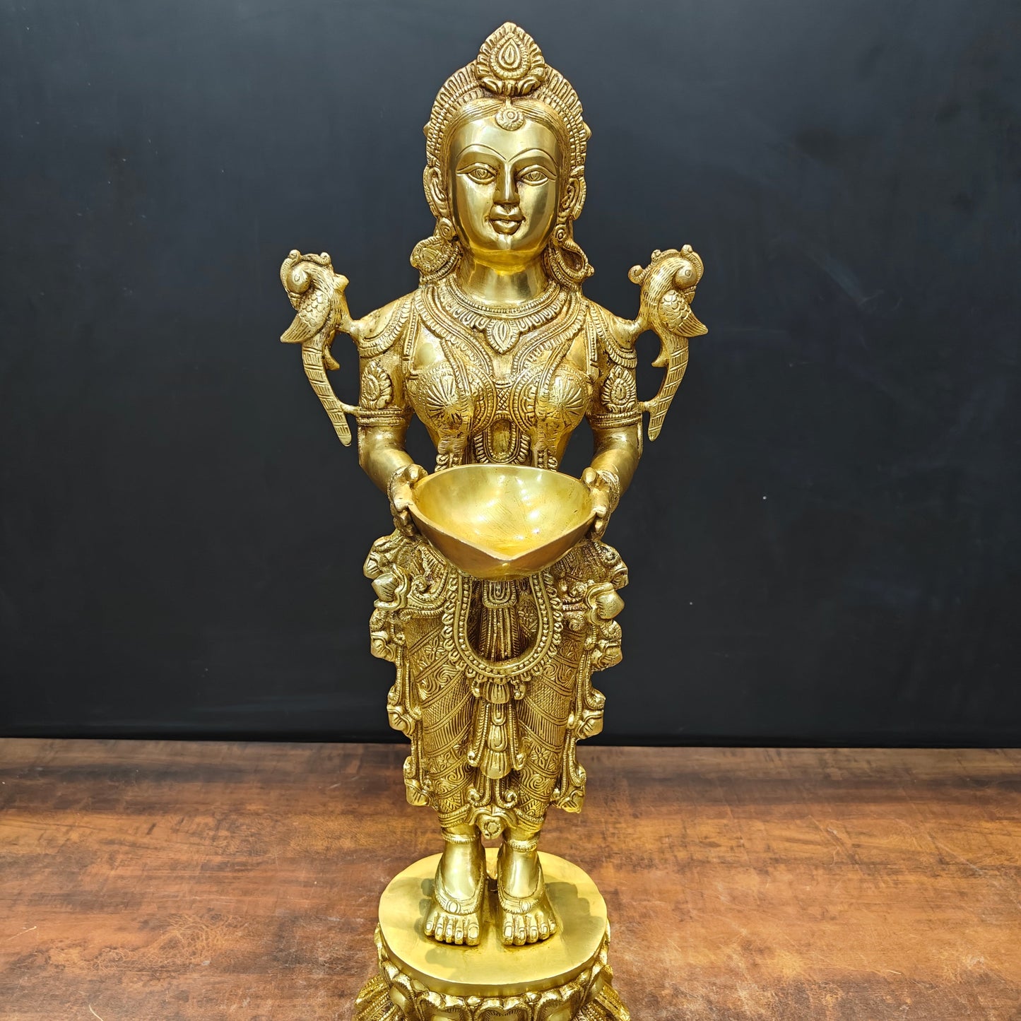 Brass Large Deep Lakshmi Sculpture Showpiece 2.5 Feet