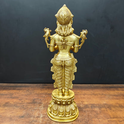 Brass Large Deep Lakshmi Sculpture Showpiece 2.5 Feet by vendor-unknown - Decor (View 6)