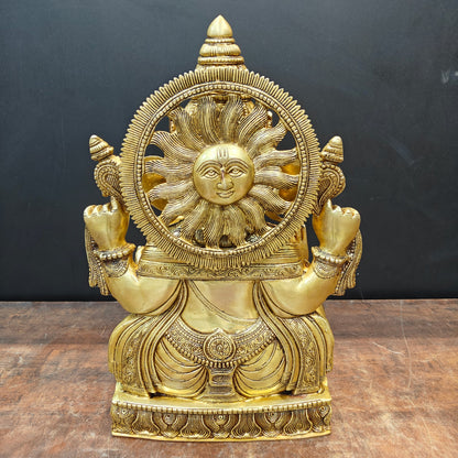 Brass Superfine Ganesha Statue Golden Finish 20 Inch by vendor-unknown - Hindu Gods (View 6)