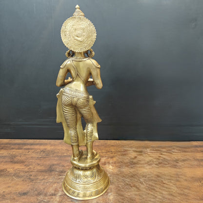 Brass Deeplakshmi Pavaai Vilakku Statue Showpiece For Home Decor 29 Inch by vendor-unknown - Decor (View 7)