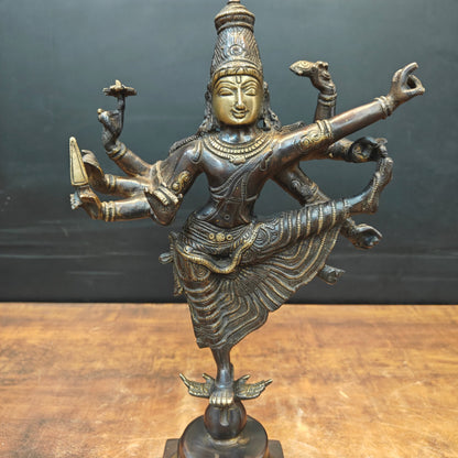 Artistic Brass Perumal Dancing Vishnu Avatar Vamana as Thirivikrama Antique Finish 16 inch by vendor-unknown - Hindu Gods (View 4)