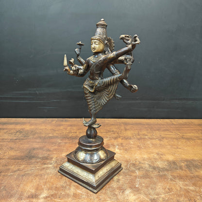 Artistic Brass Perumal Dancing Vishnu Avatar Vamana as Thirivikrama Antique Finish 16 inch by vendor-unknown - Hindu Gods (View 6)
