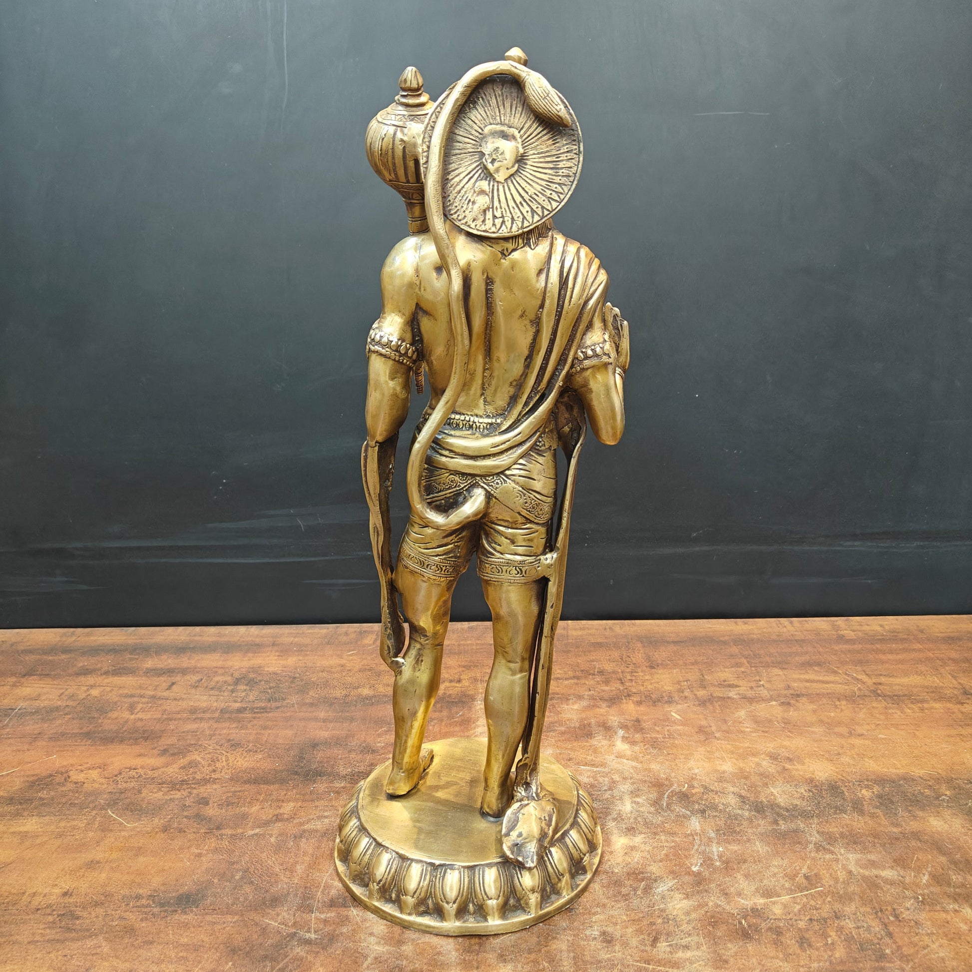 Brass Standing Hanuman Statue Blessing Mudra For Home Decor 2 Feet - Image 5