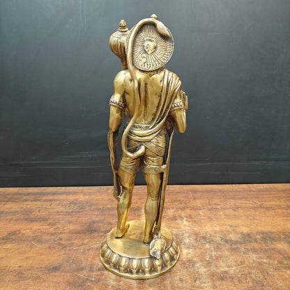 Brass Standing Hanuman Statue Blessing Mudra For Home Decor 2 Feet by vendor-unknown - Hindu Gods (View 5)