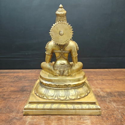 Brass Hindu Goddess Annapurna Maa Idol Seated on Pedestal 16 Inches by vendor-unknown - Hindu Gods (View 7)