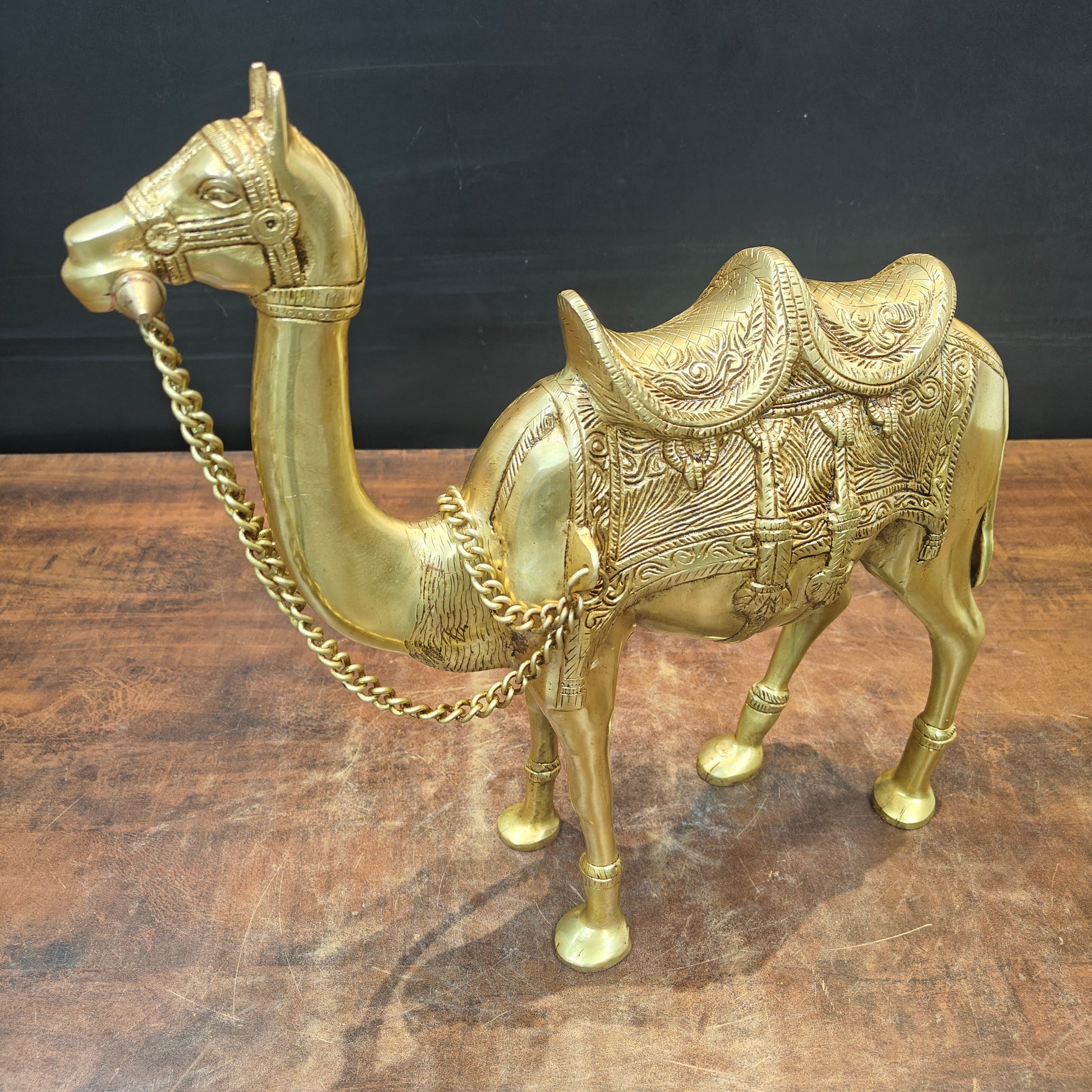 Brass Camel Sculpture Vastu Recommended Showpiece Home Decor 17 Inch - Image 2