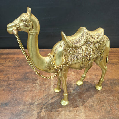 Brass Camel Sculpture Vastu Recommended Showpiece Home Decor 17 Inch by vendor-unknown - Decor (View 2)