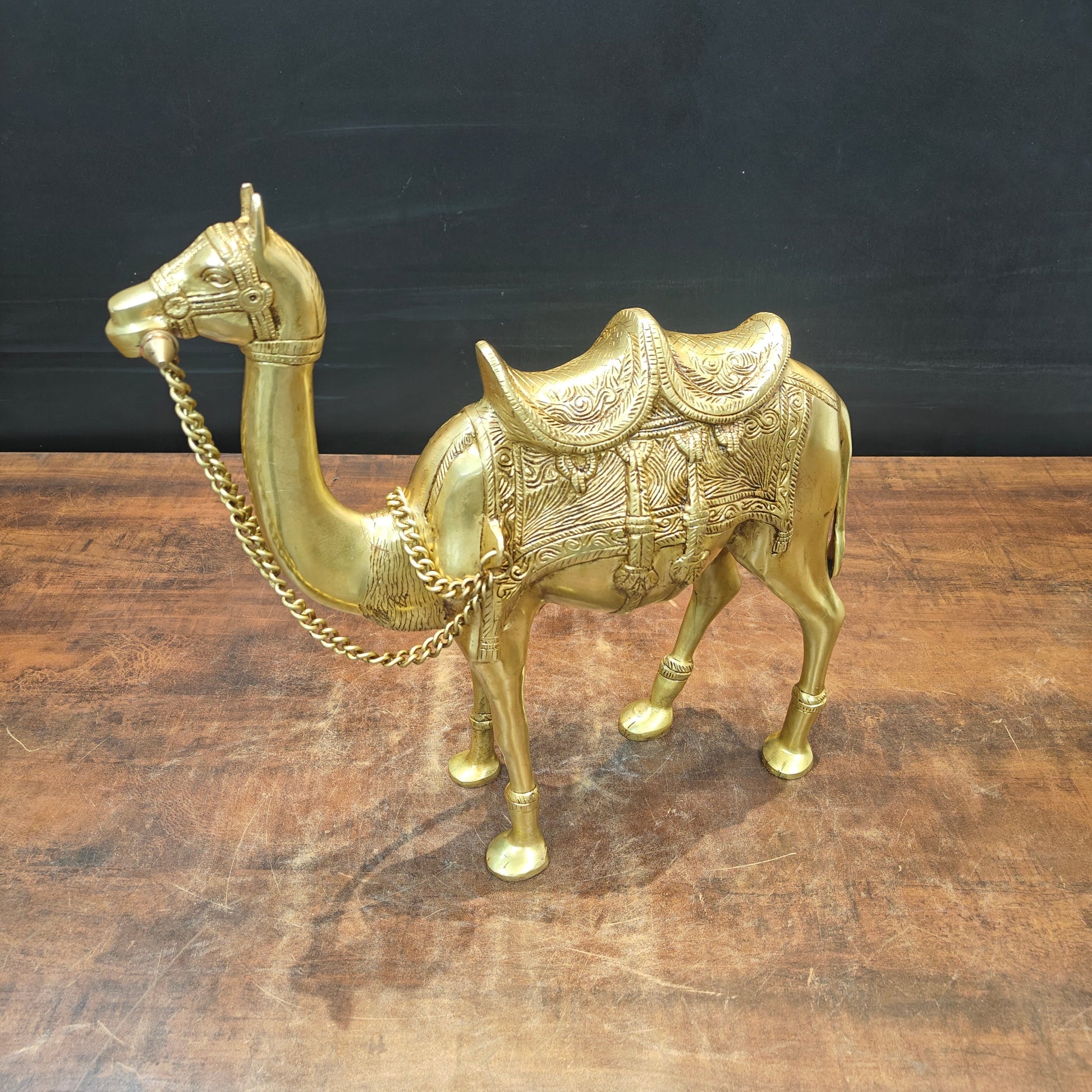 Brass Camel Sculpture Vastu Recommended Showpiece Home Decor 17 Inch - Image 3