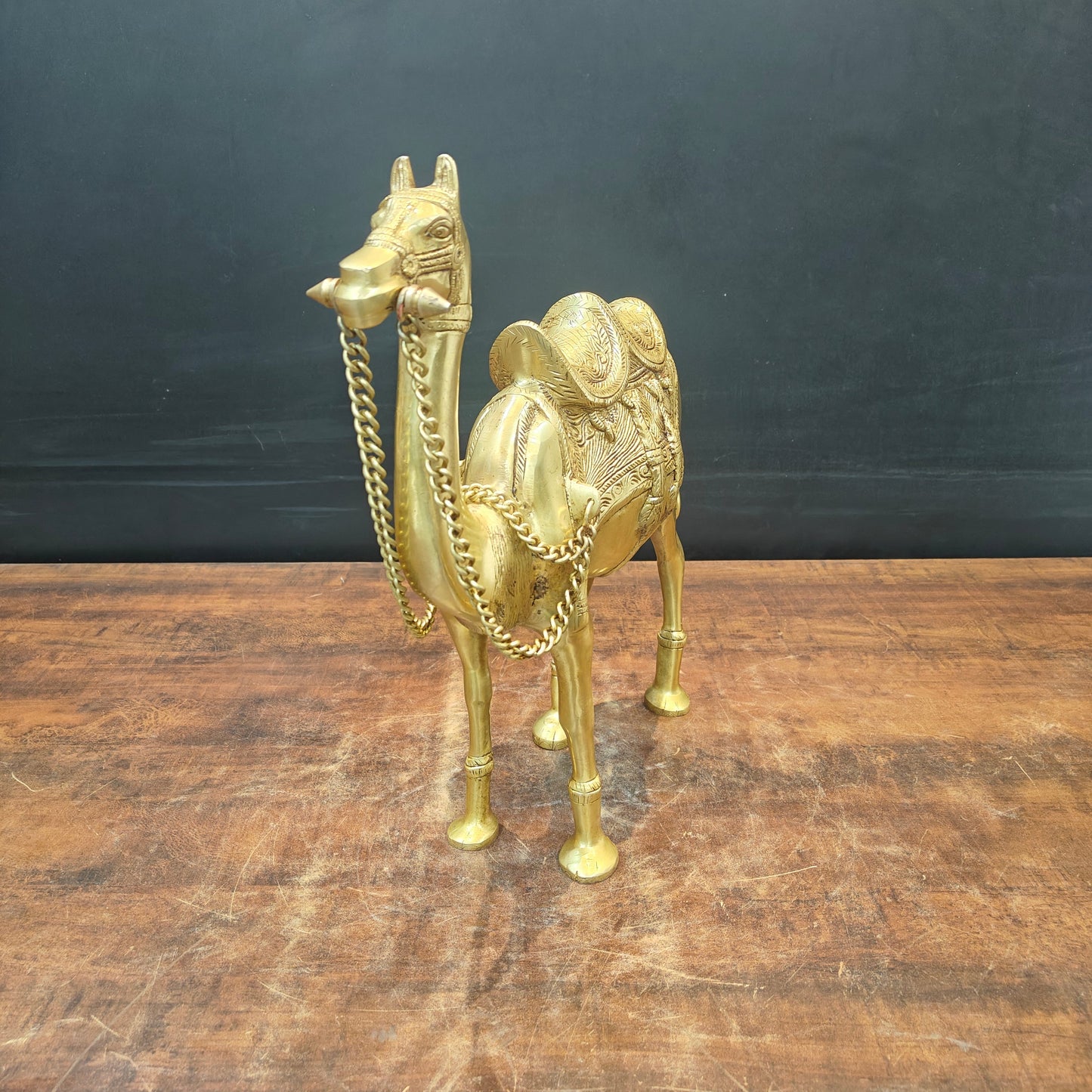 Brass Camel Sculpture Vastu Recommended Showpiece Home Decor 17 Inch