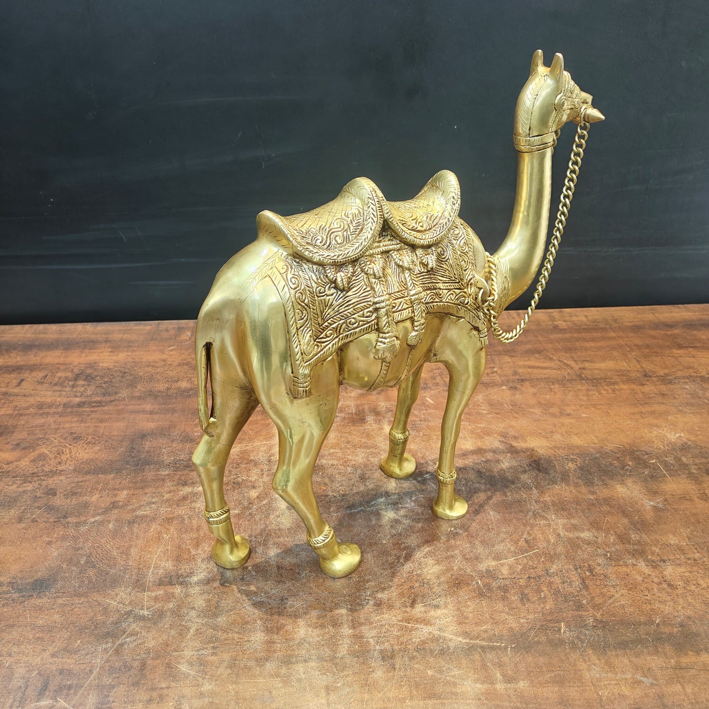 Brass Camel Sculpture Vastu Recommended Showpiece Home Decor 17 Inch