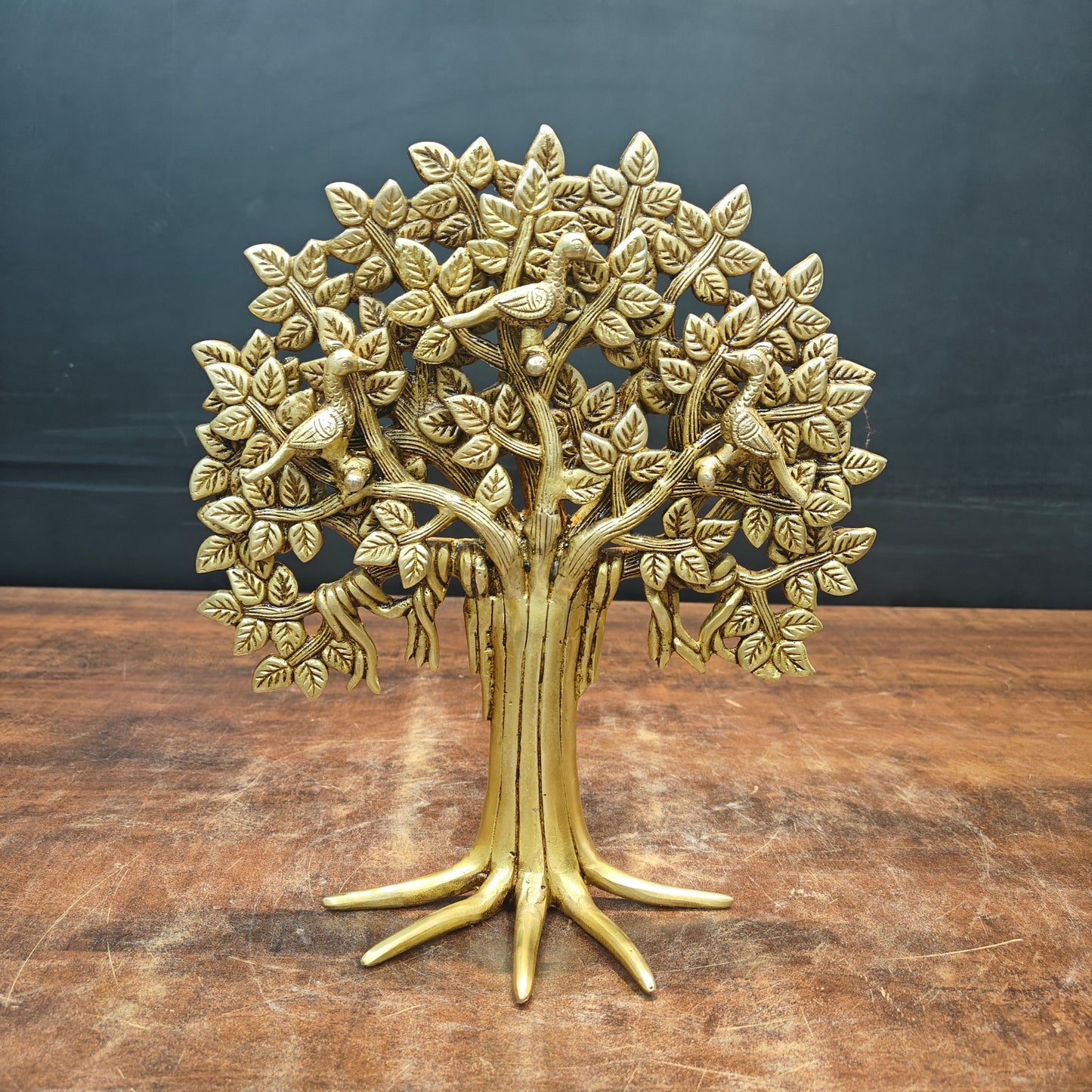 Brass Handcrafted Kalpavriksha Life Of Tree Decorative Showpiece 12 Inch