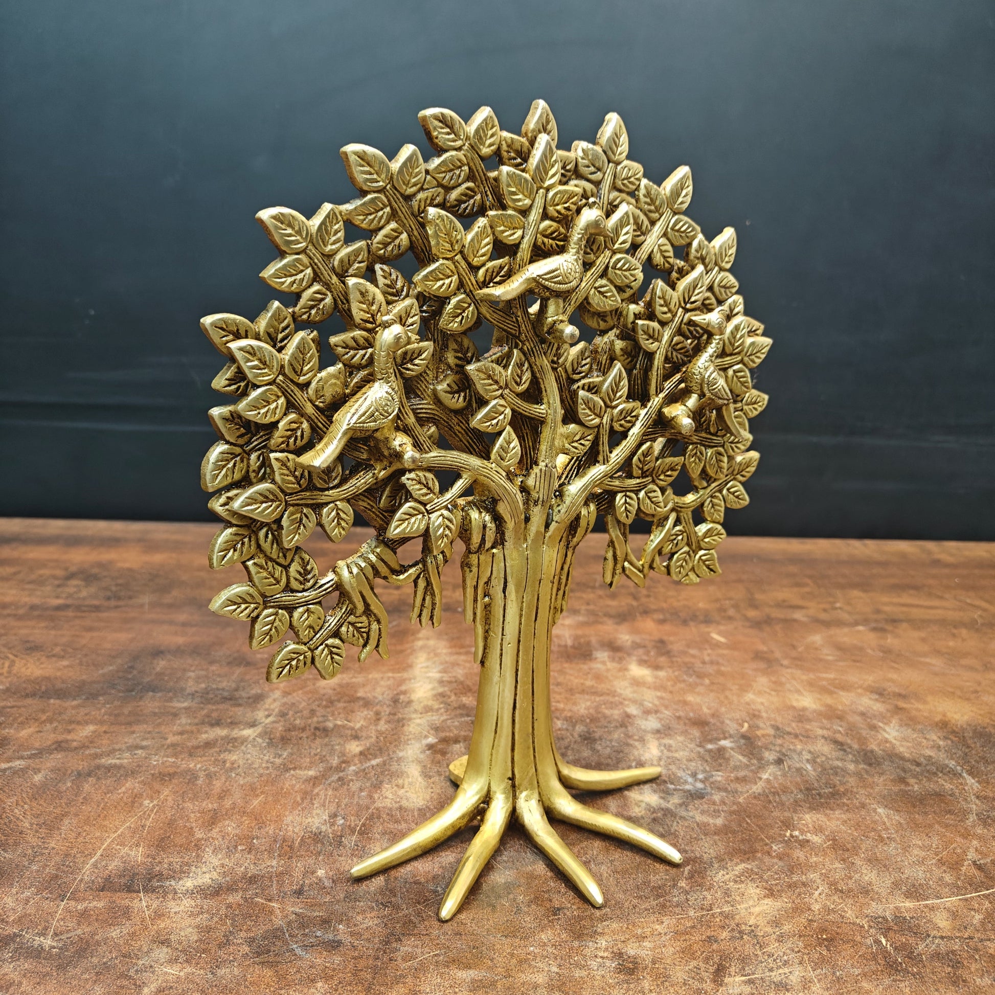 Brass Handcrafted Kalpavriksha Life Of Tree Decorative Showpiece 12 Inch - Image 4