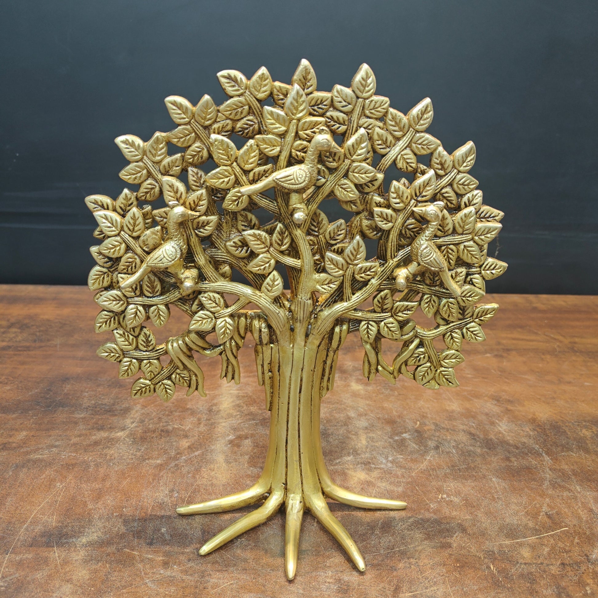 Brass Handcrafted Kalpavriksha Life Of Tree Decorative Showpiece 12 Inch - Image 5